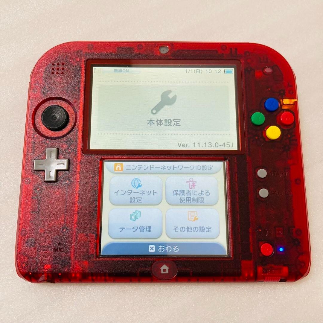 Nintendo 2DS Pokemon Pocket Monster Clear Red Limited Edition From Japan