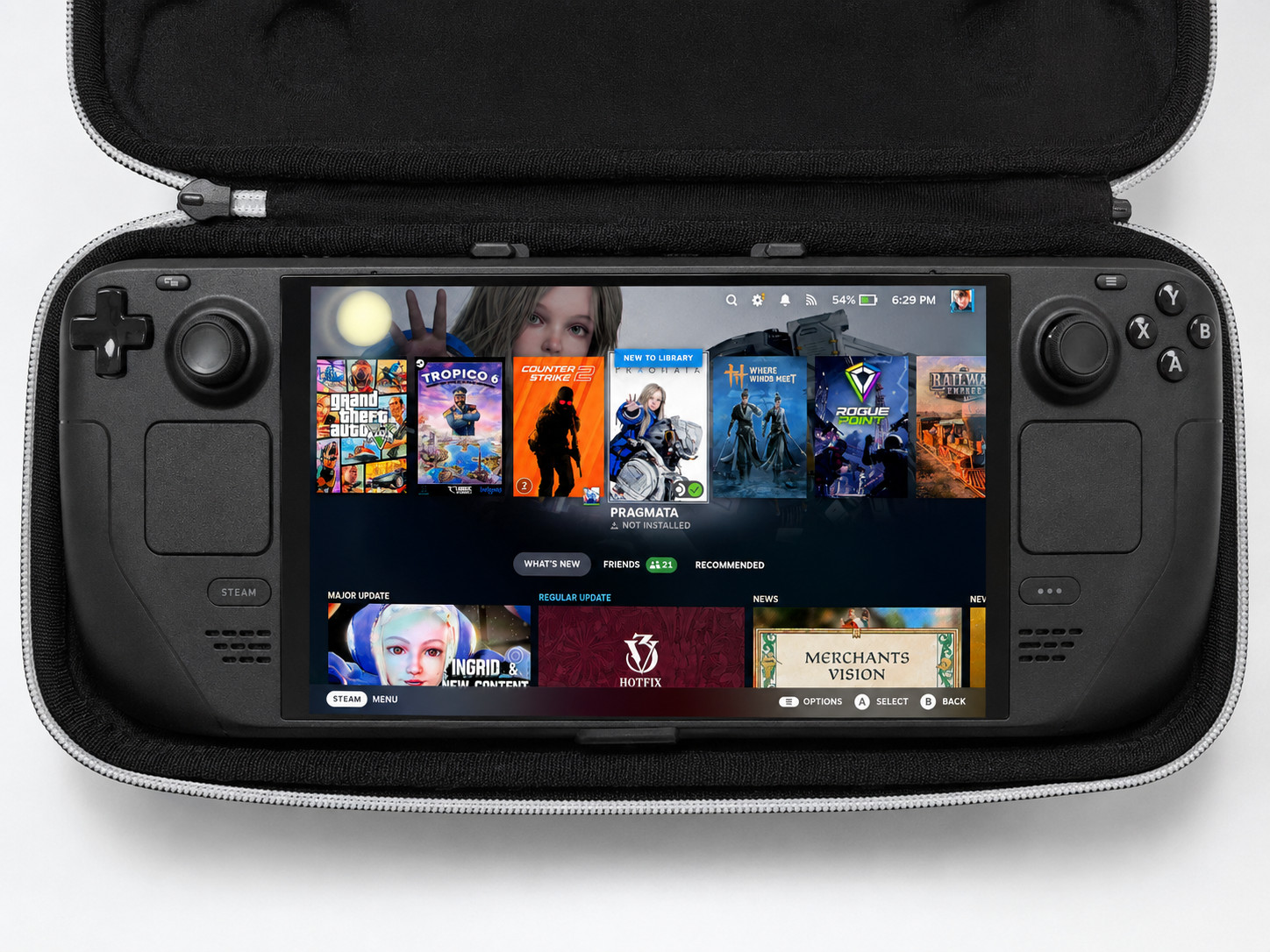 Steam Deck OLED 1TB + 512GB microSD- Glossy Tempered Glass, Case, Deckmate