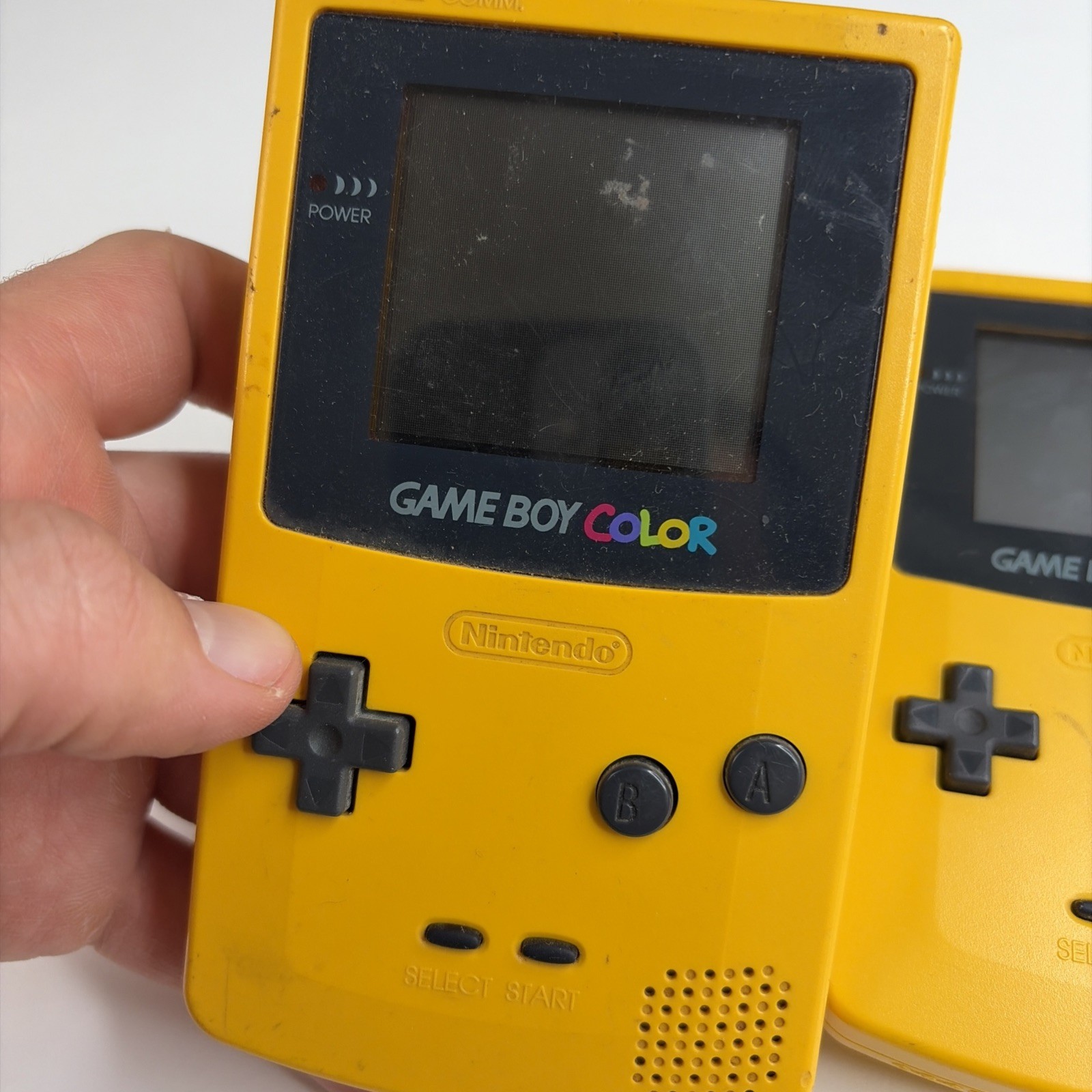 x2 Nintendo Gameboy Boy Color Yellow Console CGB-001 Parts Repair
