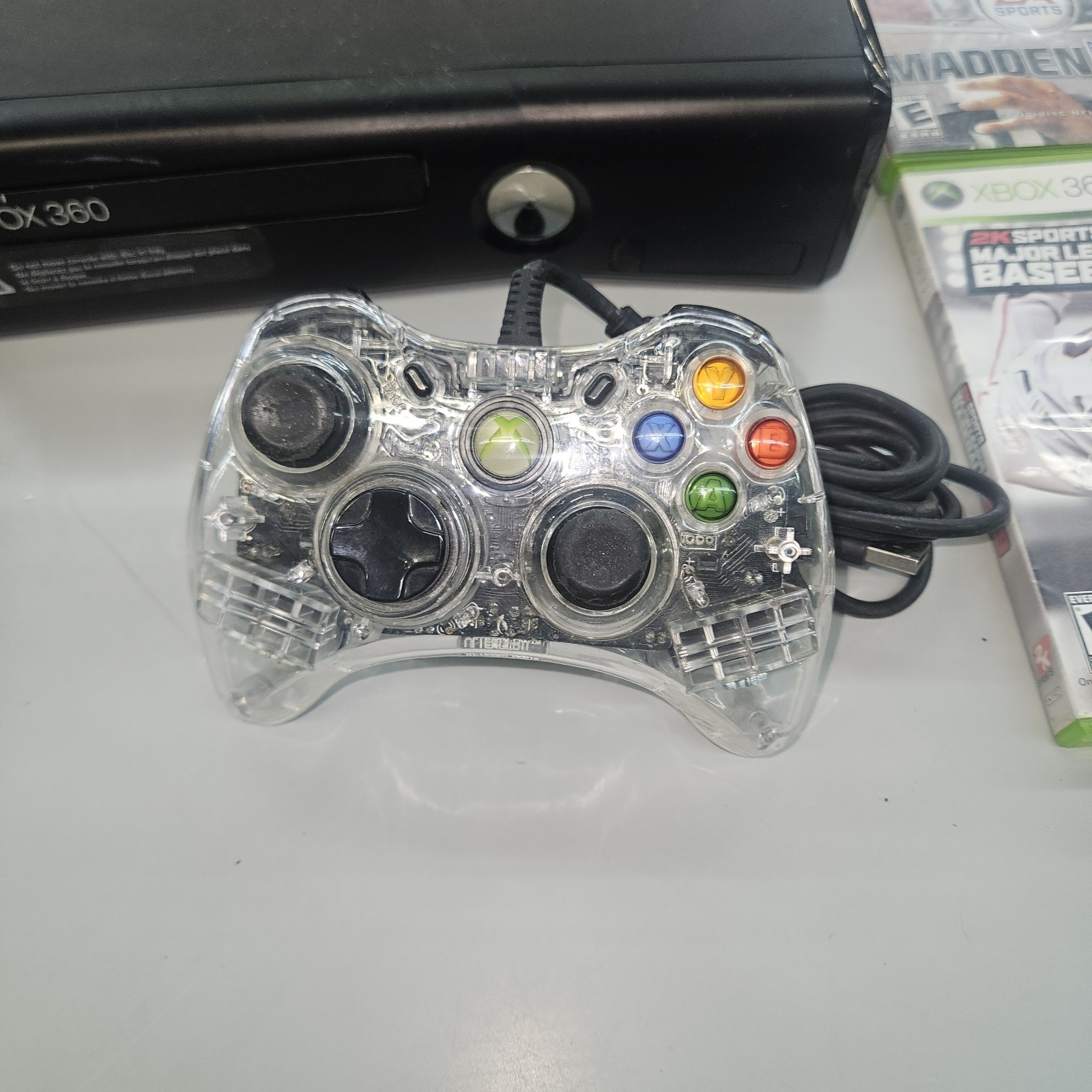 Microsoft Xbox 360 S Black Console HDMI Wi-Fi Capability w/Controller & 2 Games