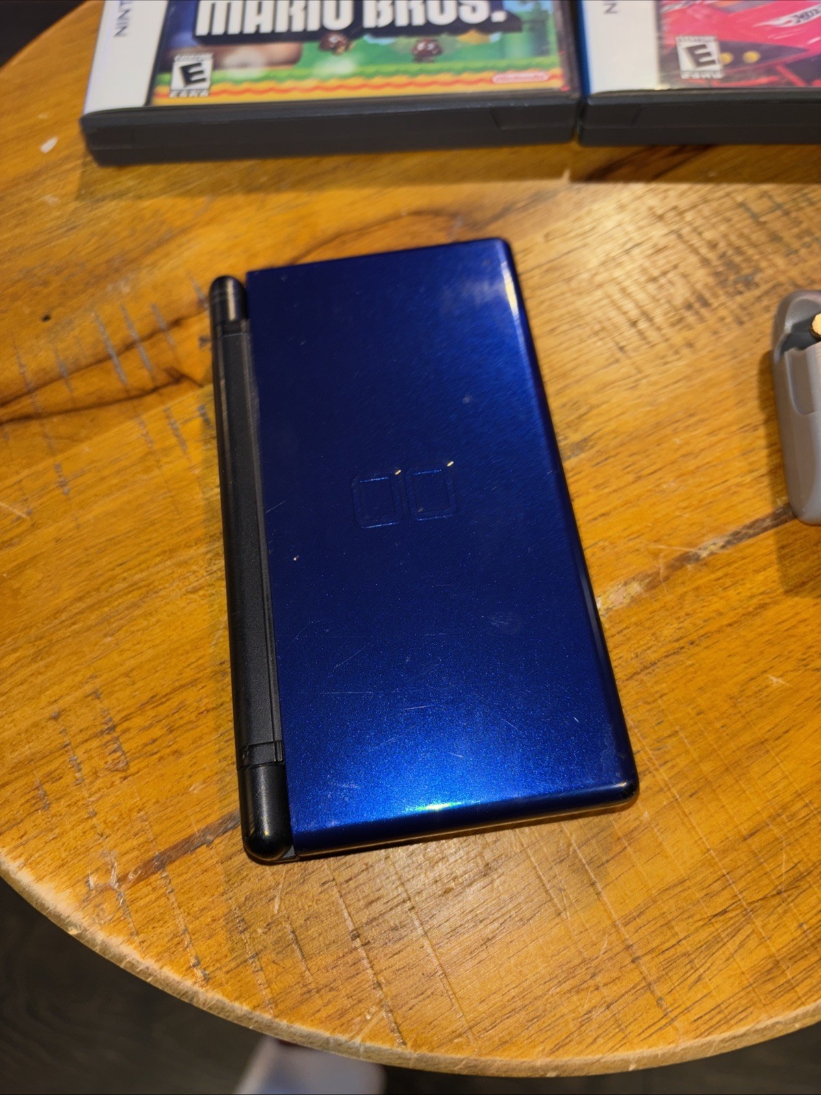 Nintendo DS Lite USG-001 Cobalt Blue Black w/ Charger + Mario