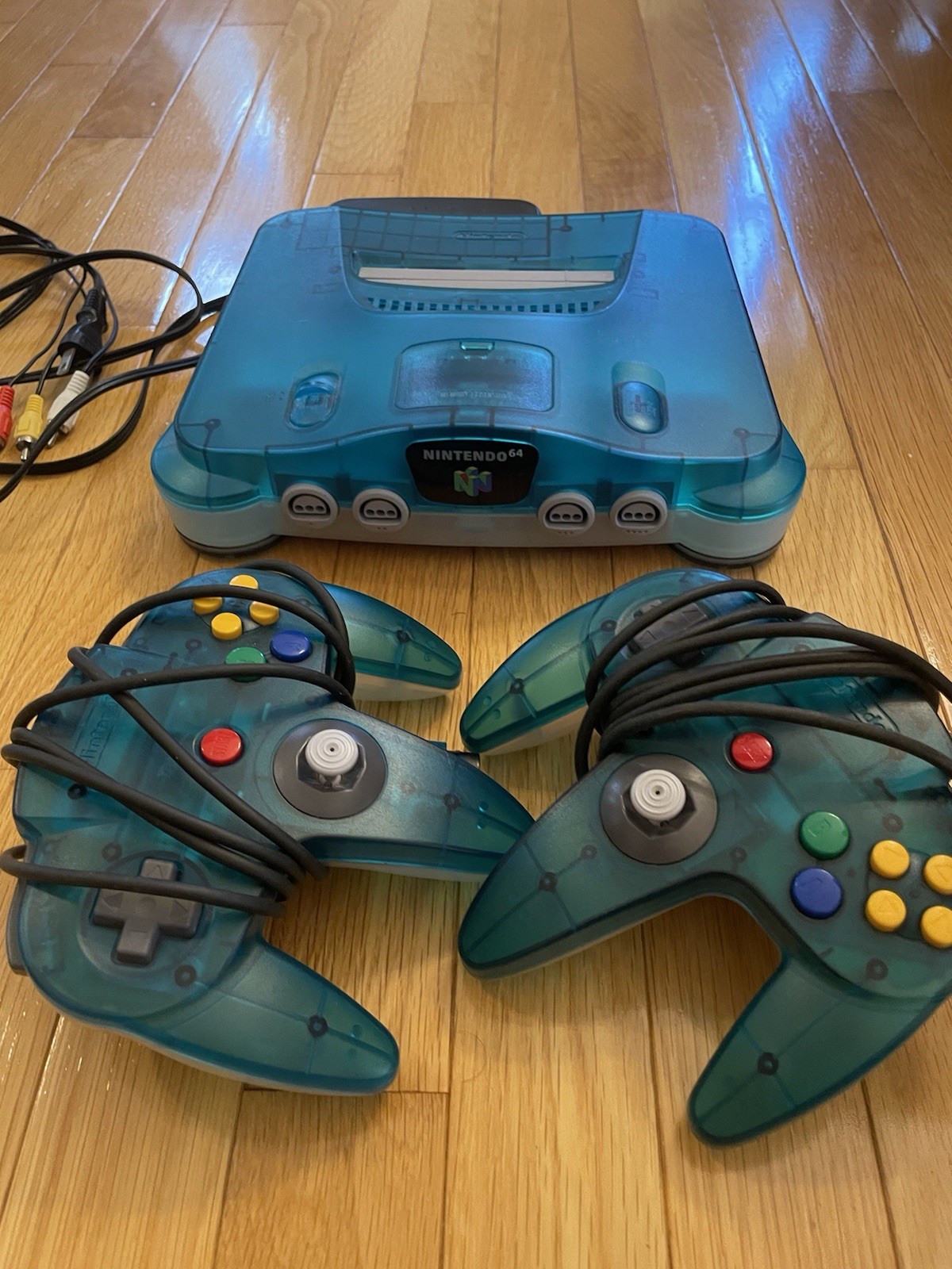 Ice Blue N64 Console w OEM Controllers Tested Region Free Nintendo