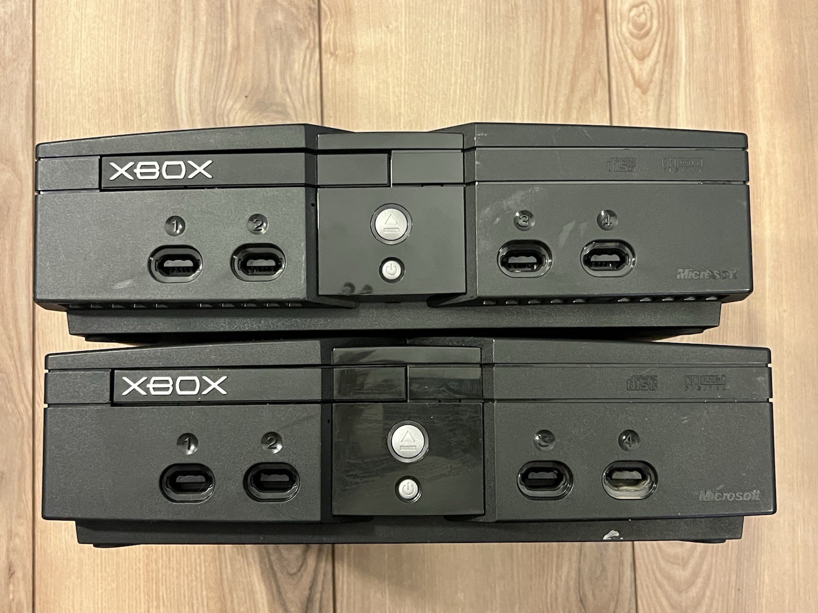 Lot Of 2 Microsoft Original OG XBOX Classic System Consoles Only Parts or Repair