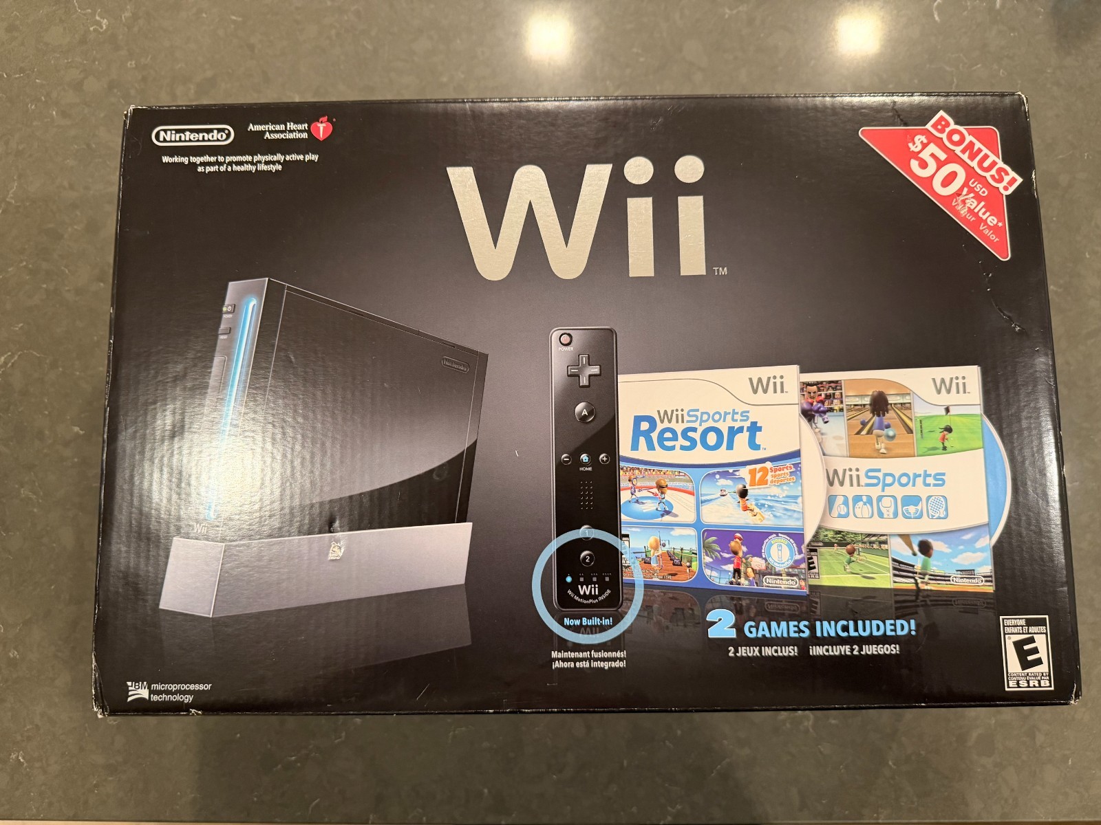 Brand New Sealed Nintendo Wii Console Black With Wii Sports & Wii Sports Resort