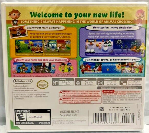 Animal Crossing: New Leaf 3DS Brand New Game Special (2012 Casual Social Sim)