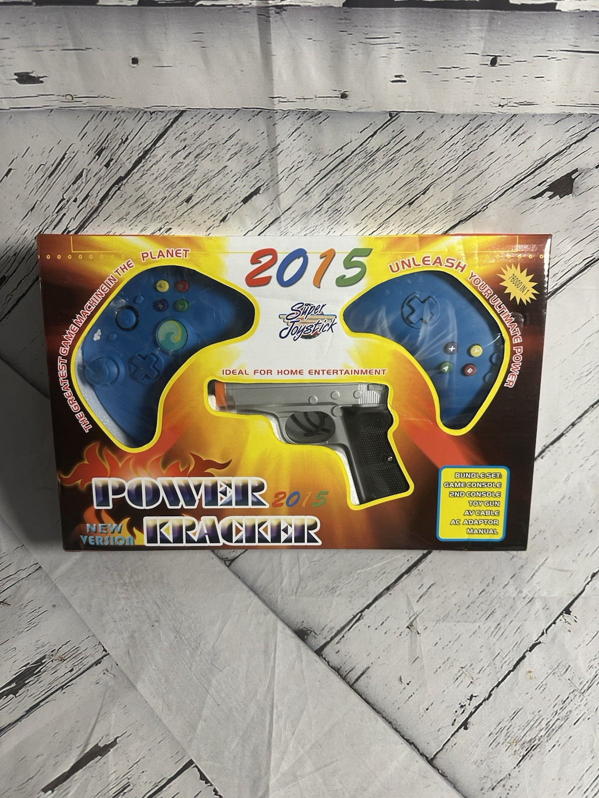 Retro Plug & Play Game Console 2015 Power Kracker System w/Gun & Controllers