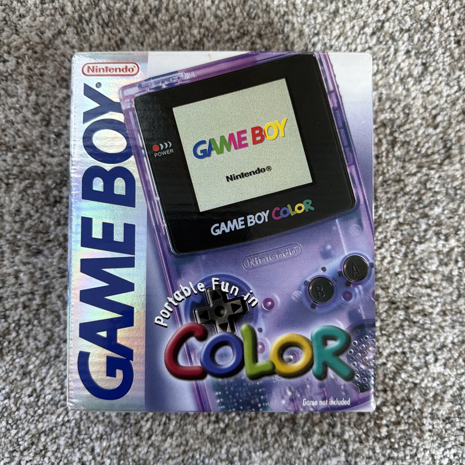 Nintendo Gameboy Color GBC Atomic Purple CGB-001 Handheld System Complete in Box