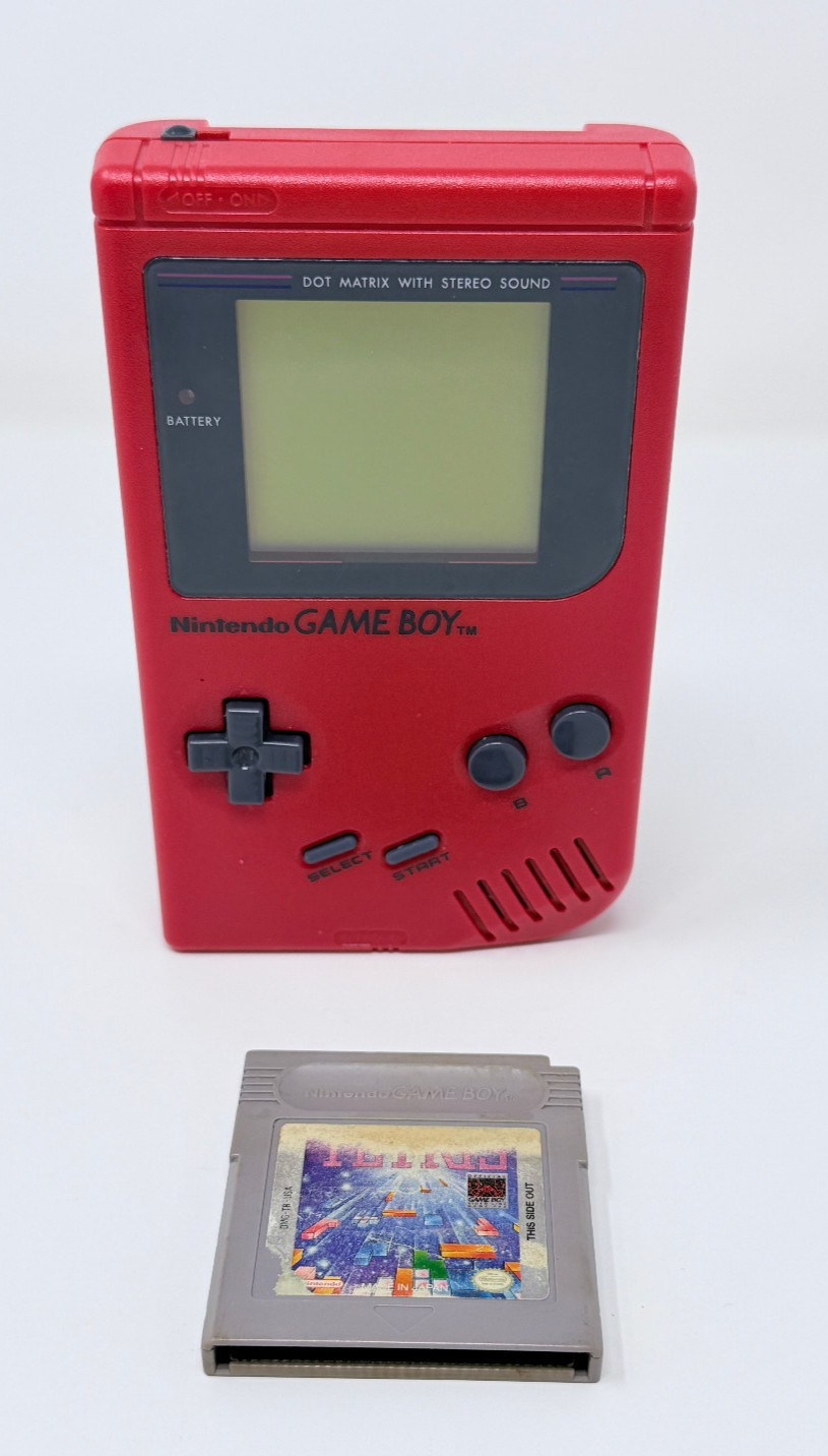 Nintendo Game Boy Original DMG-01 Red W/ Tetris- TESTED & WORKS