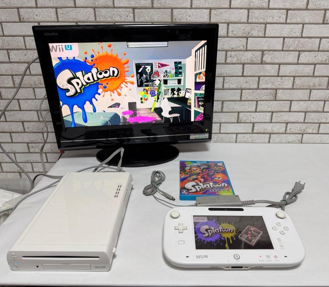 Nintendo Wii U Premium Console w/ Cables Set White Working 32GB No Box Japanese