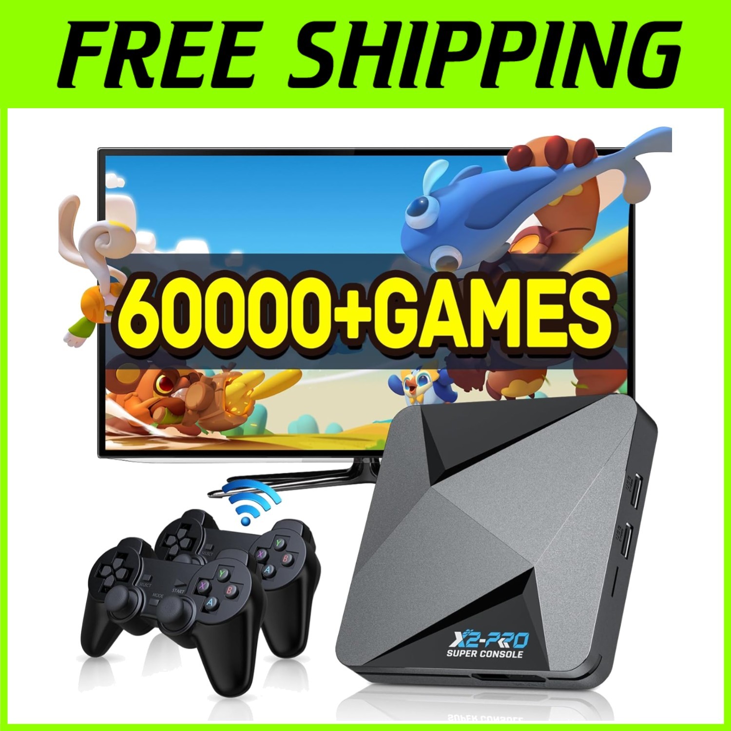 High-Performance Retro Gaming Console with 60,000+ Games & 4 Player Support