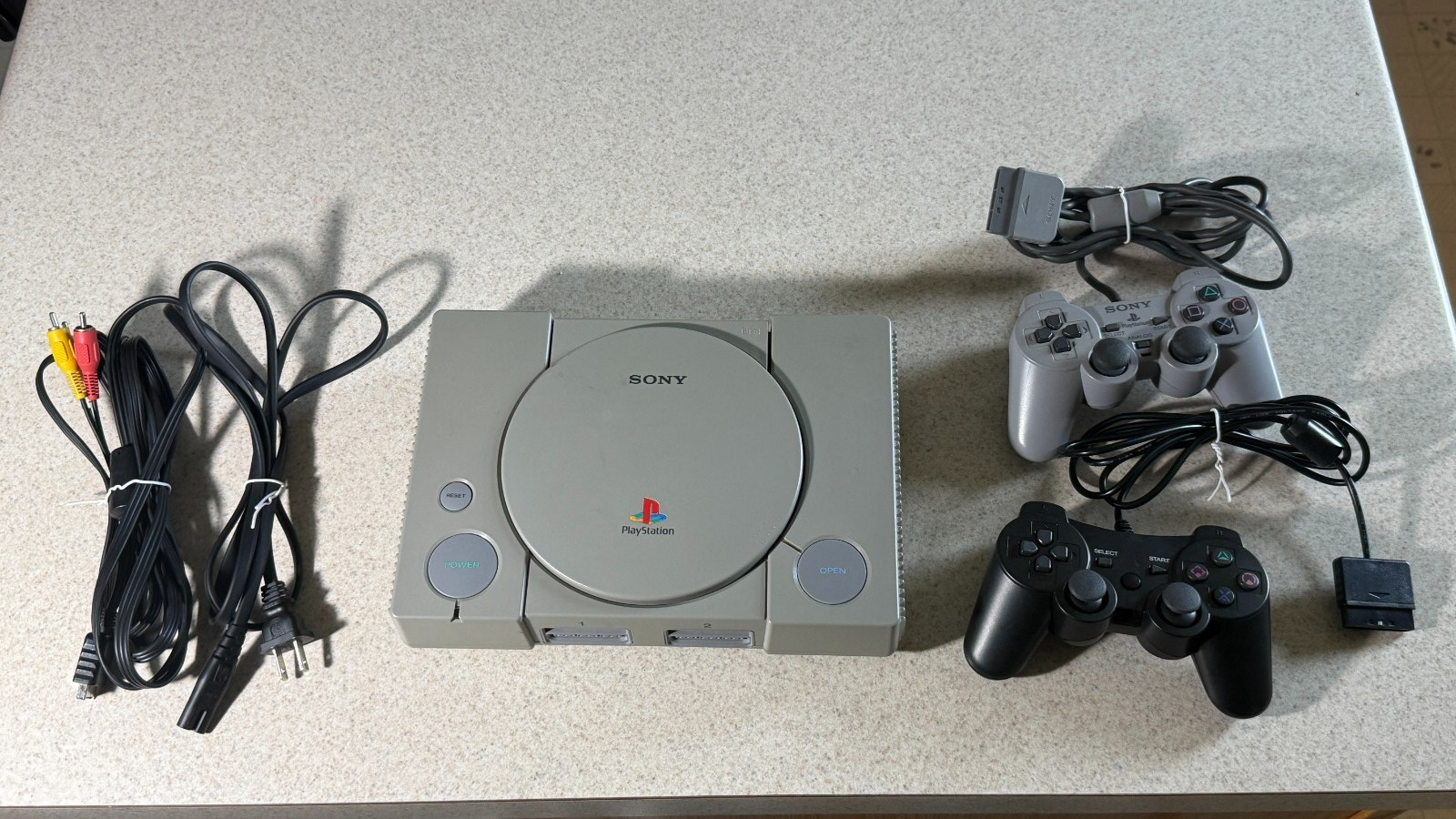 Sony PlayStation 1 Gray Video Game Console 2 Controller All Wires Included