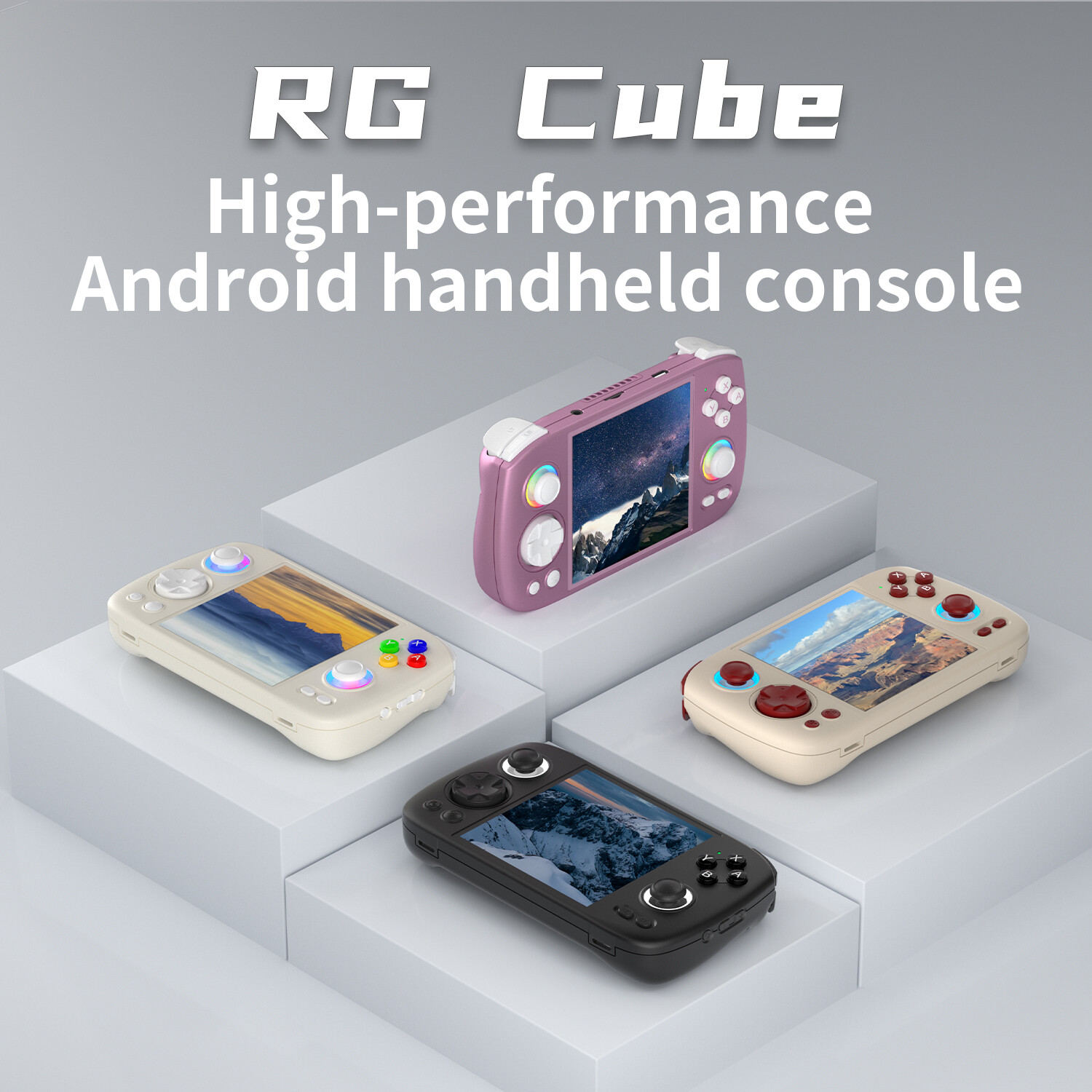 ANBERNIC RG Cube Video Handheld Game Console Android13 T820 RGB Joystick 5200mAh