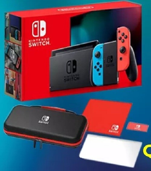 NINTENDO SWITCH BUNDLE w/12 Month Online Membership+Carrying Case 🌟SHIP FREE🌟