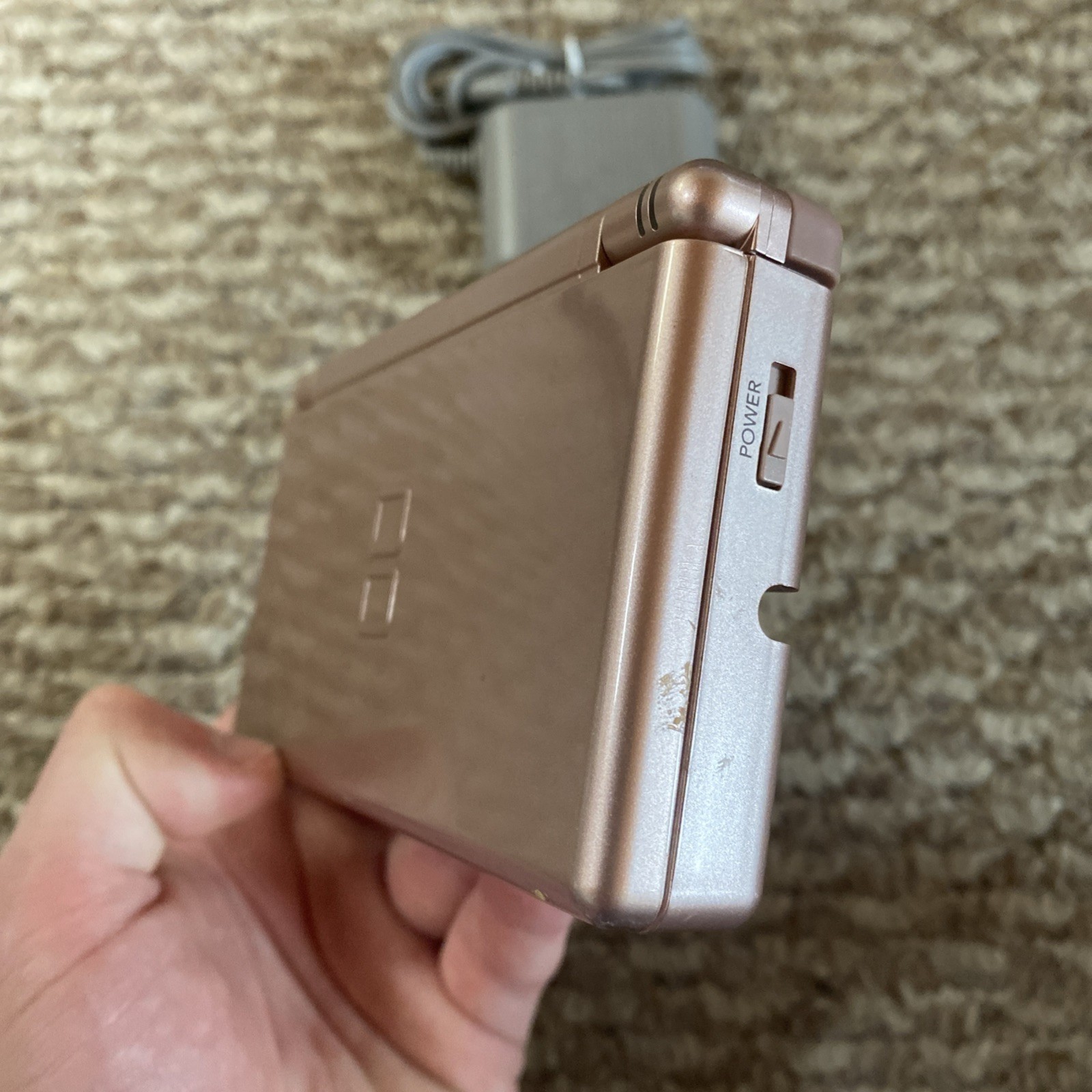 Nintendo DS Lite Metallic Rose Pink Handheld USG-001 W/ Charger Tested USA