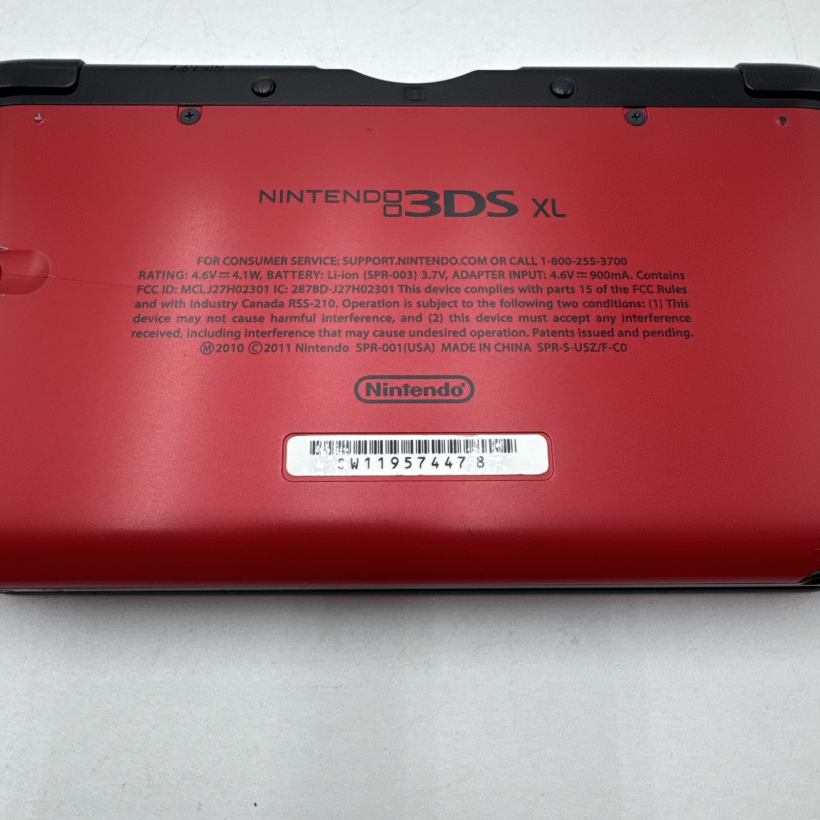 Nintendo 3DS XL Red Handheld Console w/ 7 Games Mario Tested Read