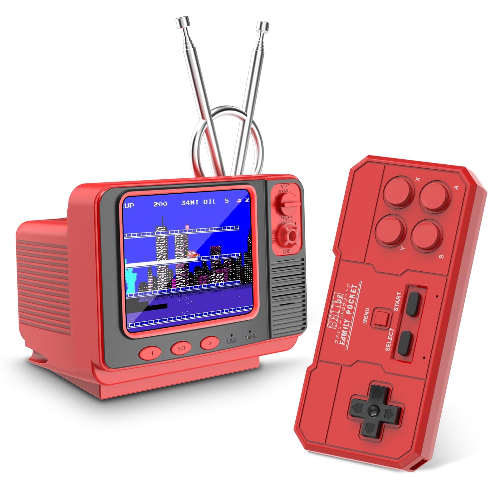 Retro Handheld Game Console – GV300S 42 JALECO+168 Classic Games Mini TV Style w