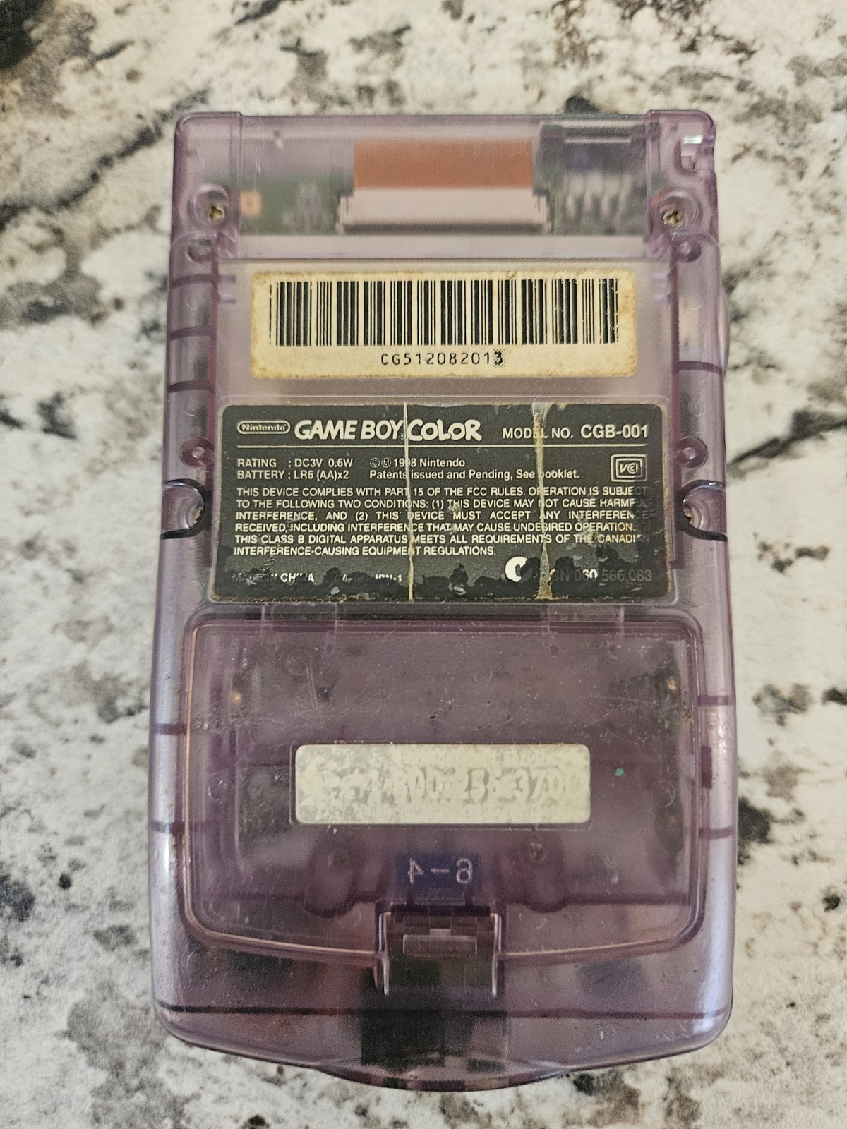 Nintendo Game Boy Color Atomic Purple Bundle Pokemon Gold Case AC Adapter Tested