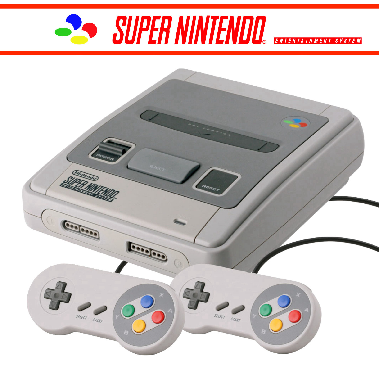SNES / Super Nintendo Console + Mario Game, 2 Controllers 🎮🎮✅ & ALL Cables
