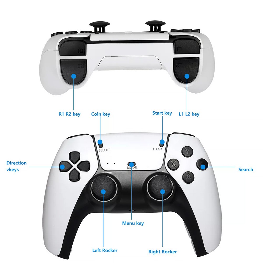 128G HDMI TV Video Game Stick M15 4K Gaming Console Gamepad 2 Pack Controller