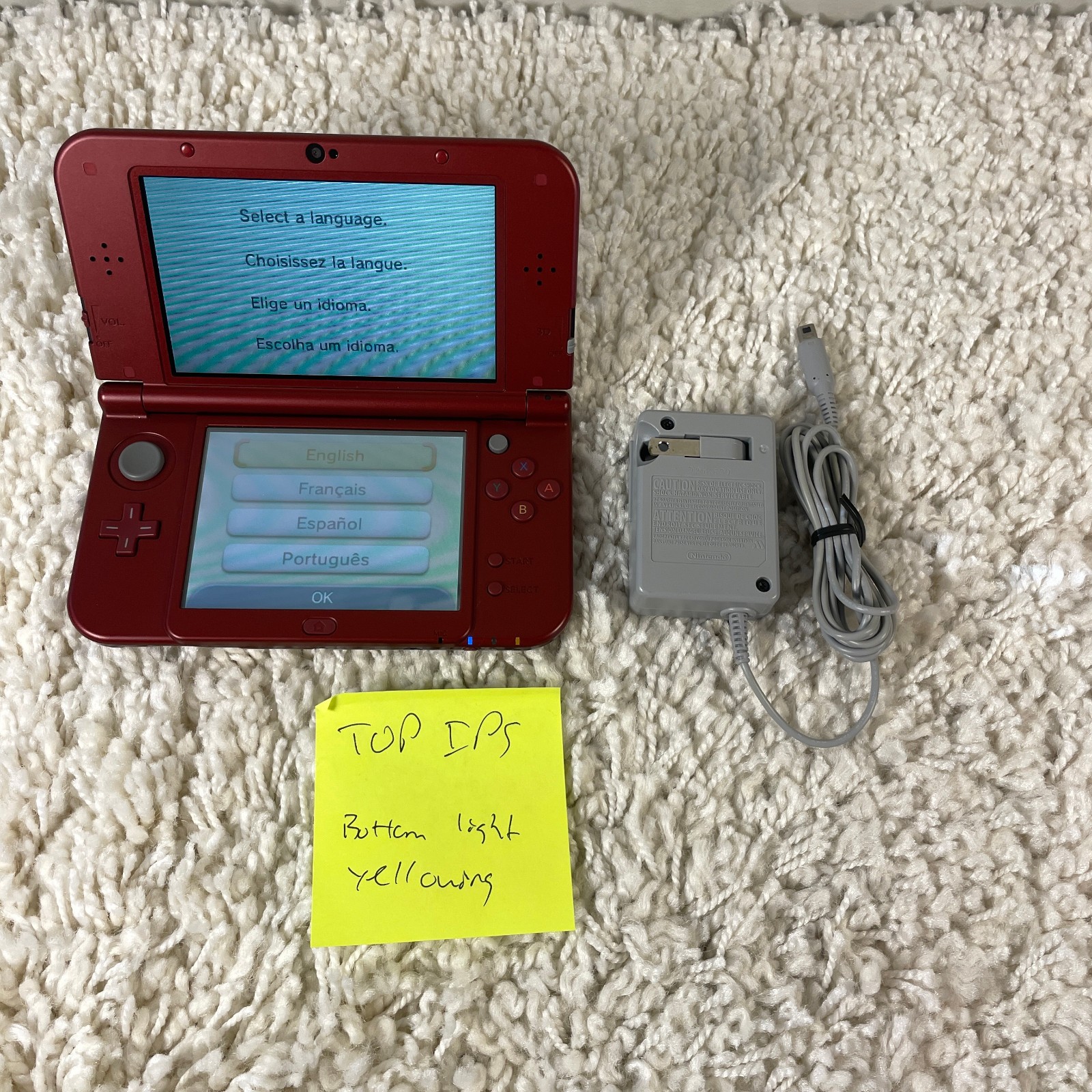 Nintendo “New” 3DS XL Metallic Red Handheld Console System RED-001 Top IPS