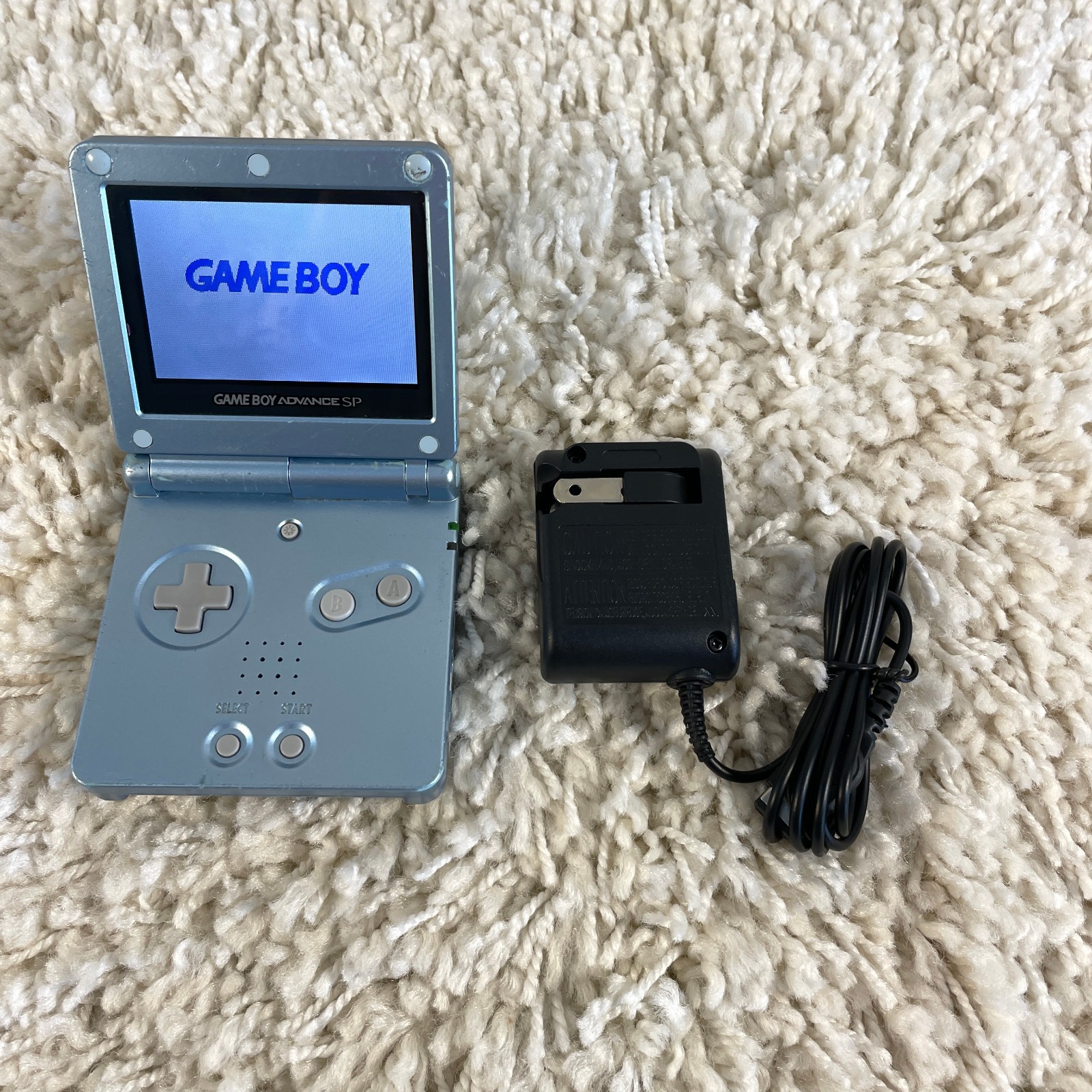 Nintendo Gameboy Advance GBA SP Pearl Blue AGS-101 Handheld Console System Works