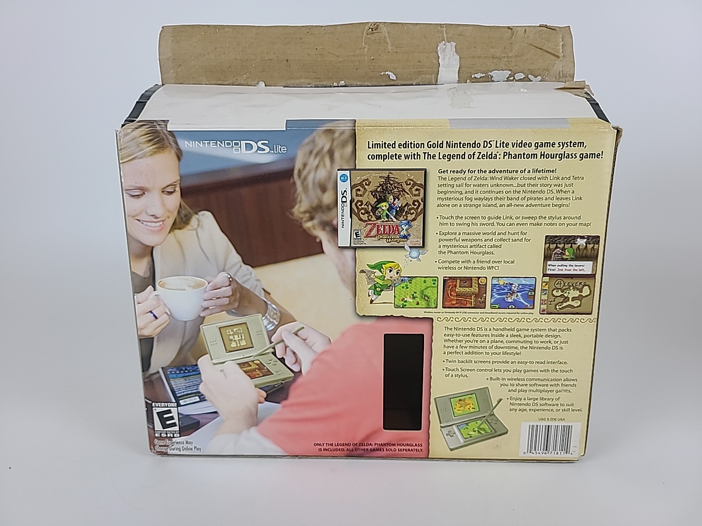 Legend of Zelda Triforce Nintendo DS Lite Gold Special Edition OUTER BOX ONLY