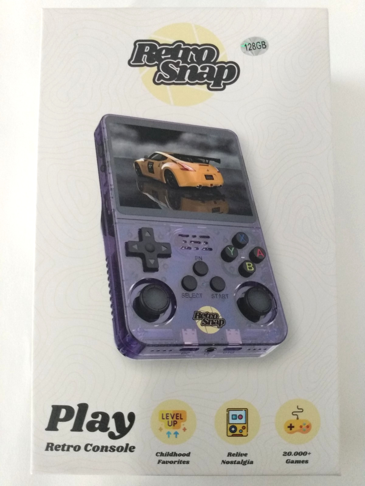 Retro Snap Play Handheld Console 128GB, 3.5″ Screen, 40k games, Purple