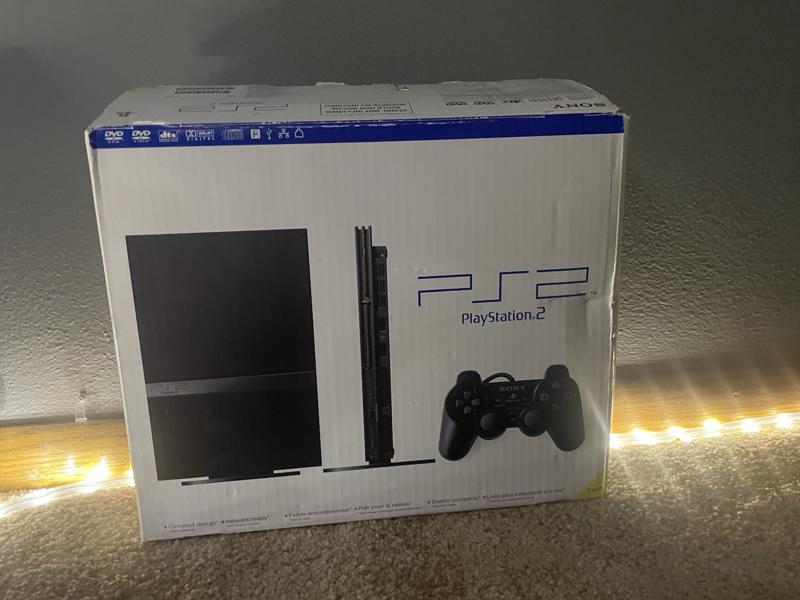Sony PlayStation 2 Slim SCPH-70012 Black NTSC-U/C Console DVD USB 480p