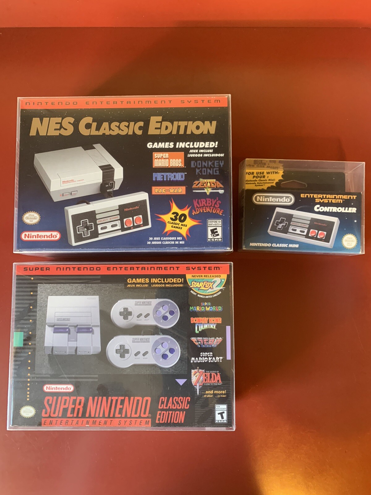 NES Classic + SNES Classic + NES Classic Controller LOT (Nintendo, 2018) NEW