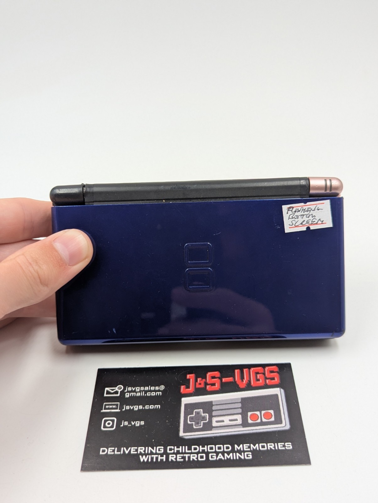 Ninto DS Lite Cobalt Black – Bottom Screen Flashes – AS-IS + Charger